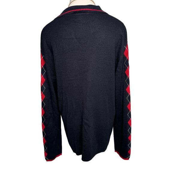 Vintage Talbots wool blend preppy collared argyle sleeve sweater size large L - Picture 5 of 6